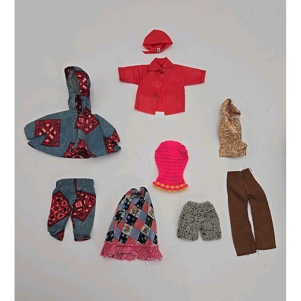 Vtg‎ Barbie Doll Homemade Handmade Hong Kong Clothes 8 Piece **read**